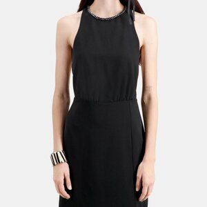 The Kooples Black Chain Neck Detail Cocktail Dress US Size 2 NWT